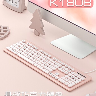 Free Shipping Fashionable Chocolate Keyboard Wireless Wired Mouse Set Silent Notebook Electric Office Home Girls