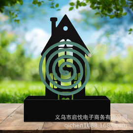 跨境创意爆款蚊香架家用铁艺蚊香盒户外露营蚊香托盘接灰盘香炉架