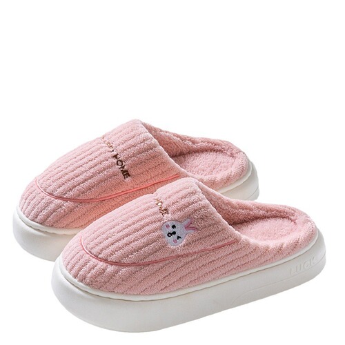 Cotton Slippers for Autumn/Winter Warmth, Home Use, Indoor Postpartum Shoes, Breathable and Absorbent, Thick Soles, Fluffy Slippers for Women