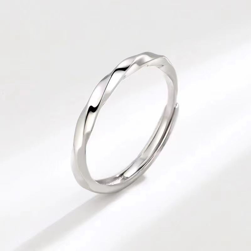 3g Weight Stone-Free Inlay Material Rings Classification Wave Pattern Copper Möbius Ring Couple Rings Fashion Personality Simple Open Rings For Men And Women One Pair Qixi Festival Gift One Piece Dropshipping
