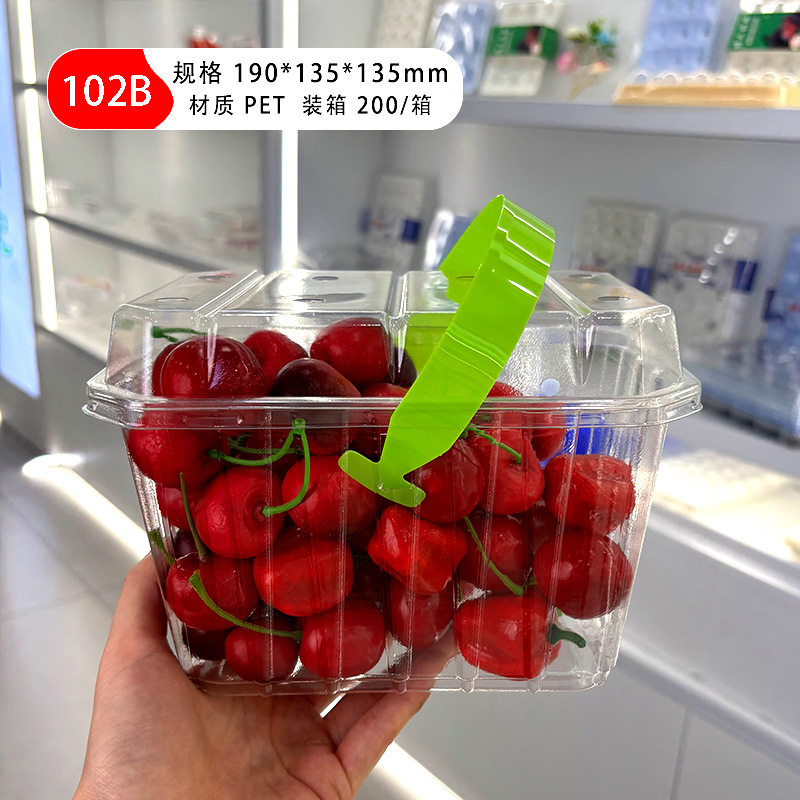 Caja de embalaje de frutas desechable con cubierta de fábrica 500g venta directa sandía fresas caja de embalaje transparente de frutas y verduras frescas