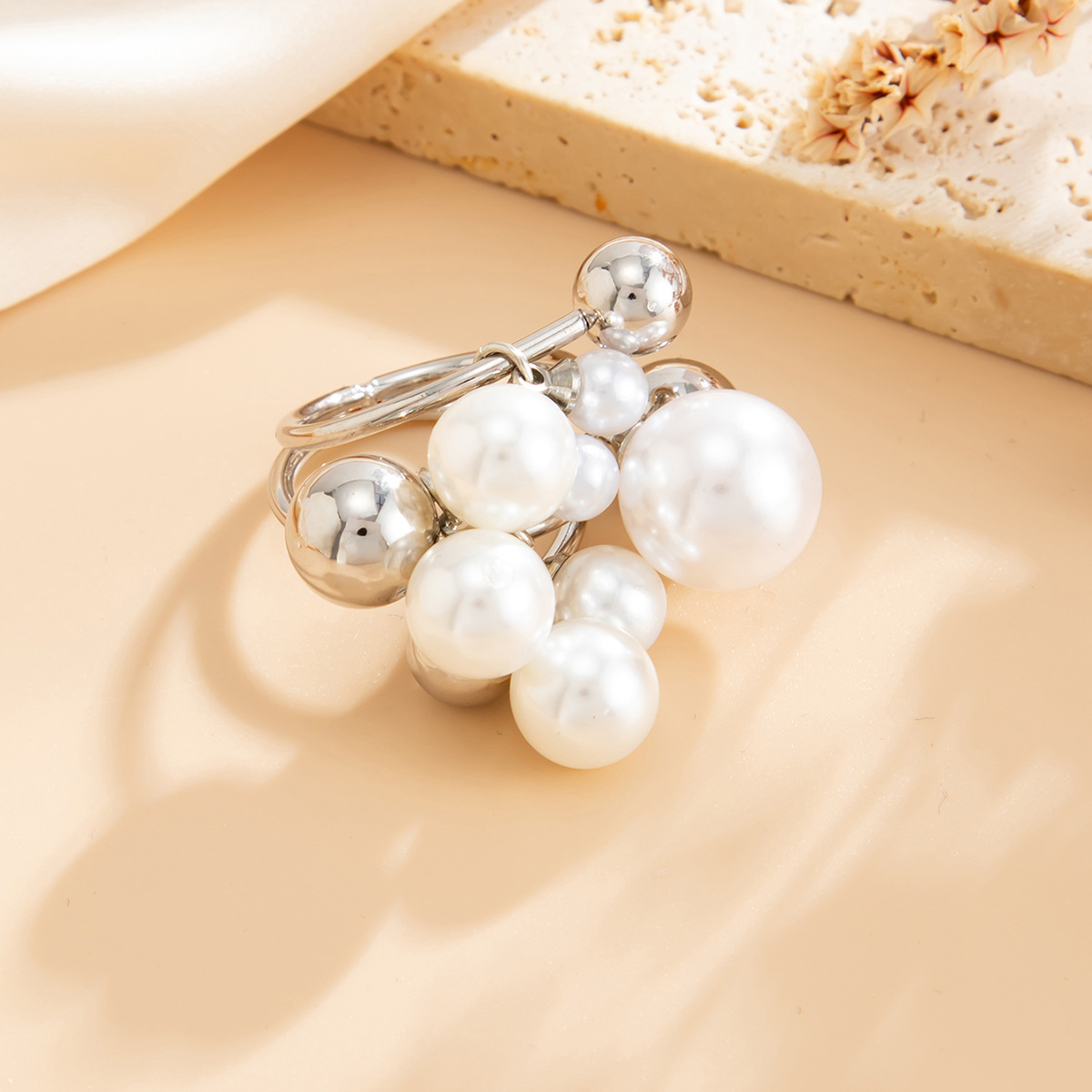 Geometric Pearl Ring Light Luxury Style For Women_voghion.com