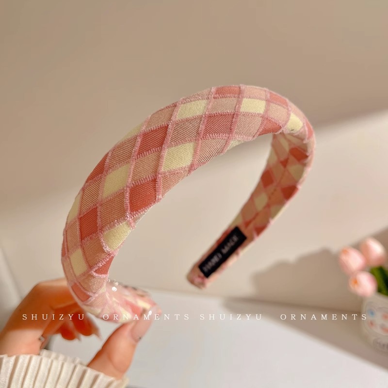 Diadema rosa para niñas 2025, nuevo accesorio para el cabello, diadema ancha para lavarse la cara, diadema de corona alta, accesorio para el cabello de celebridad de internet.