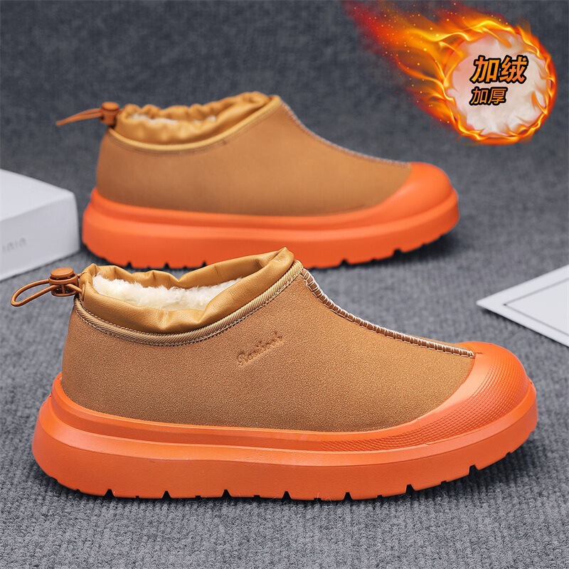 2025 Men's Snow Boots Winter Fleece-Lined Thickened Warm Tasman Cold-Proof Outdoor Slip-On Northeast Two-Layer Cotton Shoes