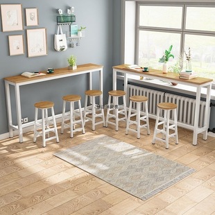 Bar Table, Milk Tea Shop, High Table and Chair Combination, Narrow Table, Wall-Mounted Long Table, Simple Rectangular Table and Chairs