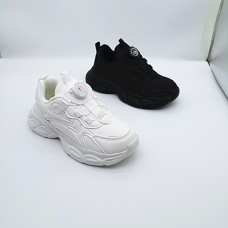 5 - 10 zapatos negros de cuero de otoño para niñas, niños, niños, zapatos deportivos para niños mayores, zapatos de correr ligeros
