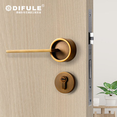 靜音分體門鎖簡約黑色室內臥室房門鎖極簡生態門磁吸鎖門把執手鎖