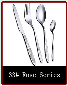 33# Rose Series Stainless steel dinnerware set forks kinves spoons OEM/ODM