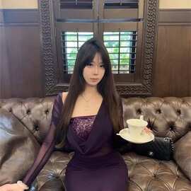 御姐性感辣妹紫色抹胸拼接网纱连衣裙气质高级感显身材收腰包臀裙
