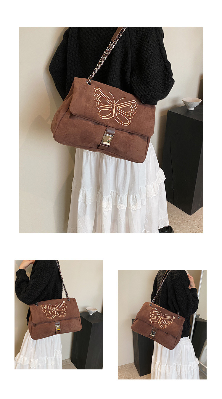 Nuova borsa a tracolla con catena monospalla di grande capacità, borsa da donna, borsa a tracolla con farfalla ricamata, borsa Maillard_voghion.com