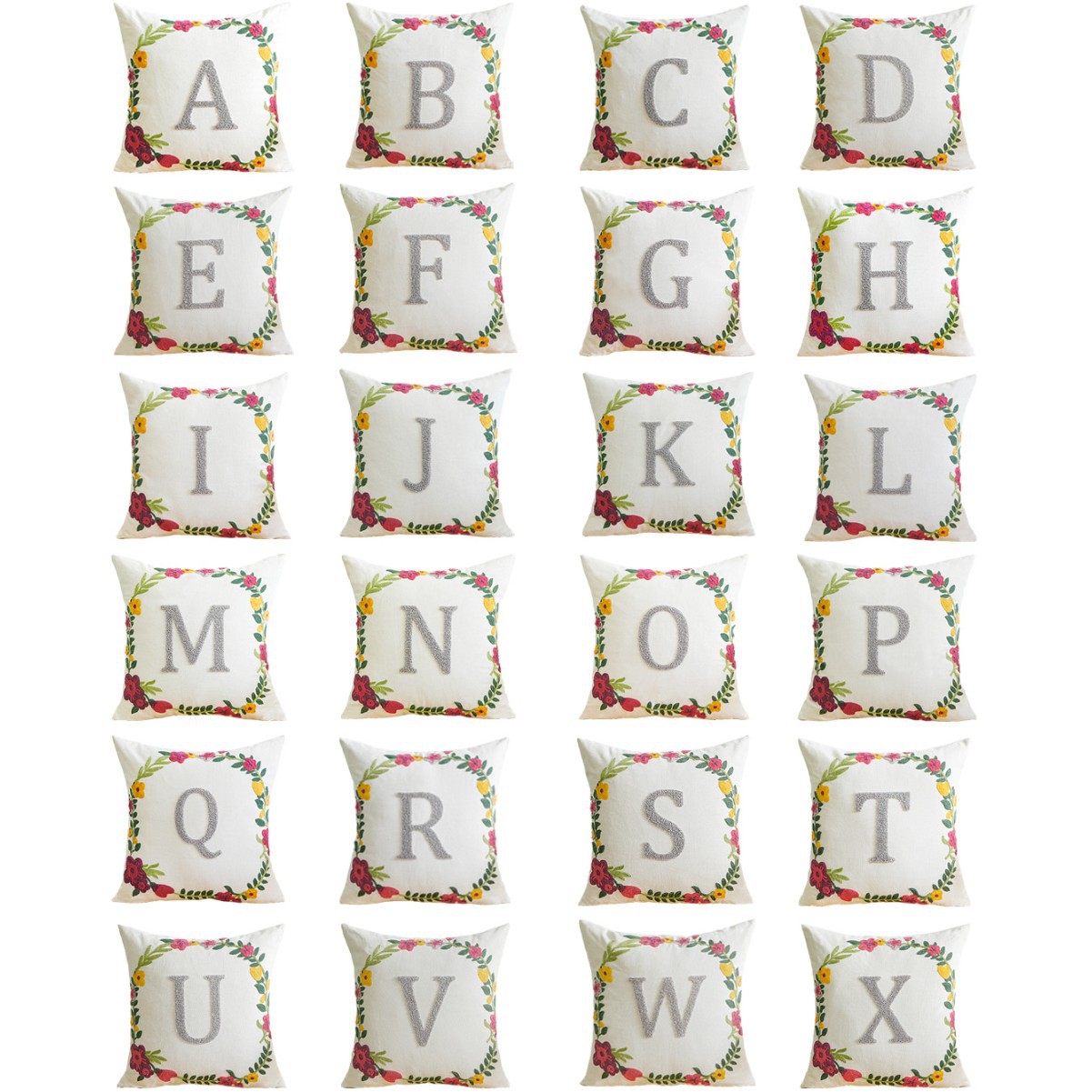 Letras transfronterizas personalizadas toallas bordadas almohada cubierta de sofá sala de estar almohada cubierta de respaldo cubierta de alta calidad sin núcleo