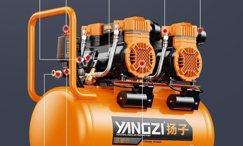 Industrial-grade high-power oil-free air compressor 220V small low-noise portable air pump