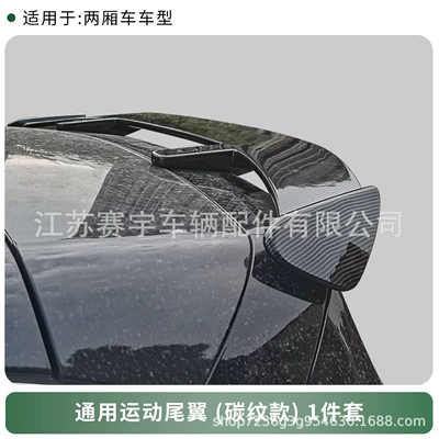 Universal rear spoiler for hatchback Fixed wind wing - carbon-pattern-model