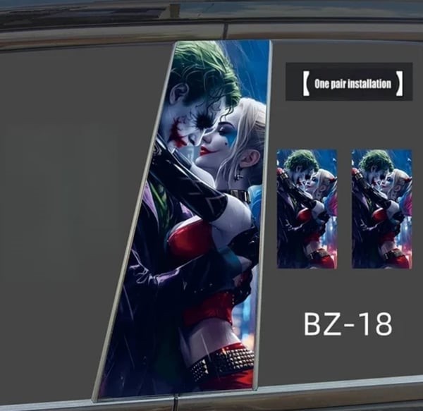 Car center pillar sticker A pillar Nezha 2 clown decorative sticker car window B pillar protective film black Wukong painted Meidu
