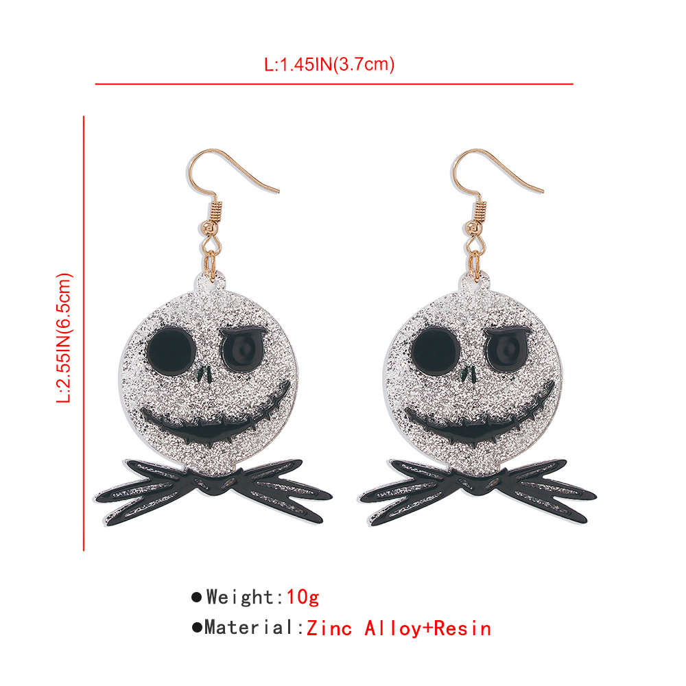 Halloween New Spider Geometric Alloy Diamond Earrings Wholesale Nihaojewelry display picture 3