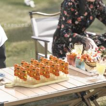 竹制开胃菜串架竹制砧板切菜板展示餐饮派对圣诞派对棒棒糖支架