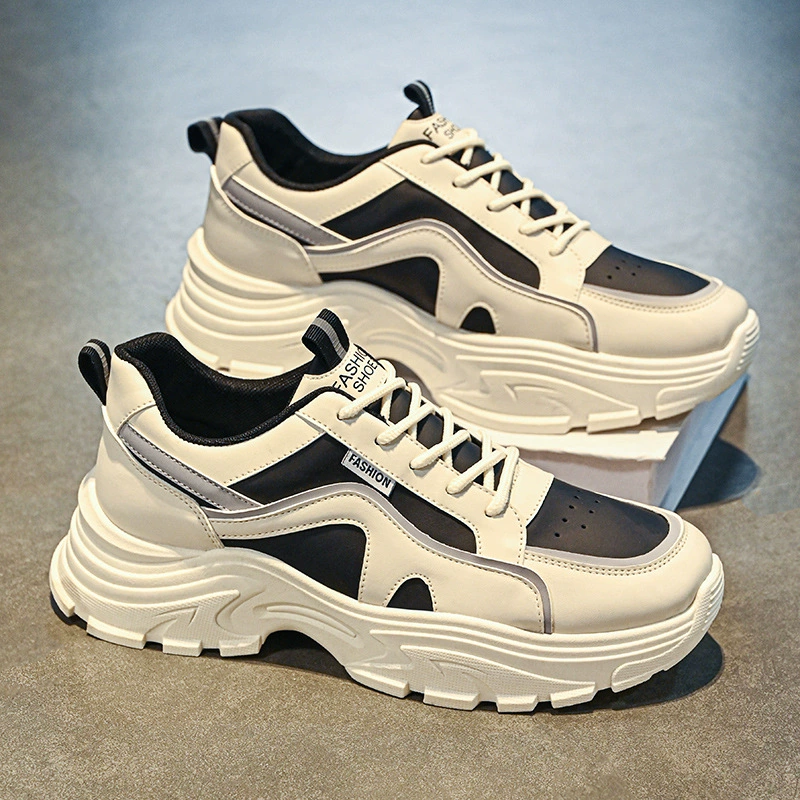 Осенняя мужская обувь новая дышащая маленькая белая обувь мужская мода дикая спортивная обувь на толстой подошве повседневная бегущая обувь