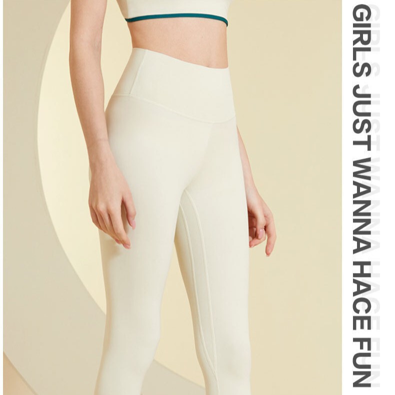 New Leica Yoga Pants Women's Traceless Cloud Sense High Waist Hip Pants Outward-Wearing Naked Sense Outdoor Sports Pants Fitness Wear