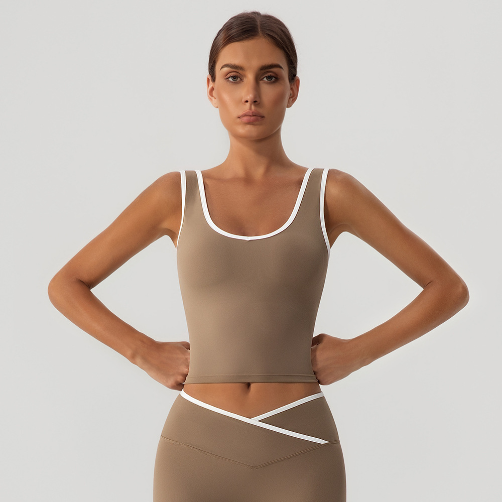 Nuevo color transfronterizo chaleco deportivo transpirable desnudo sensación de correr acondicionamiento físico ropa de yoga bra superior