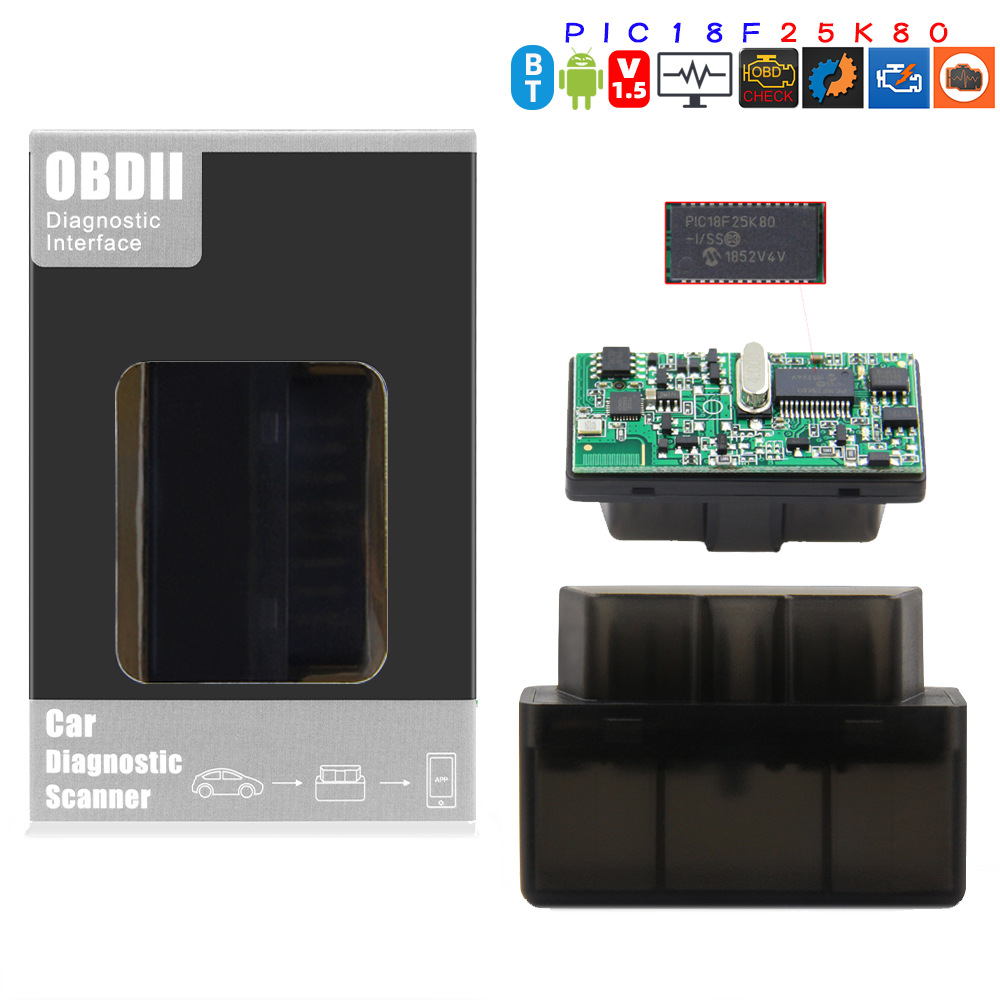 蓝牙2.0 黑色 OBD 327 25K80芯片 OBD汽车诊断仪 汽车故障诊断仪