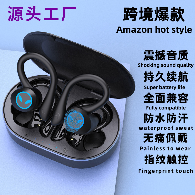 New ear-hanging noise reduction wireless Bluetooth headset TWS in-ear sports waterproof e-sports game explosion wholesale
