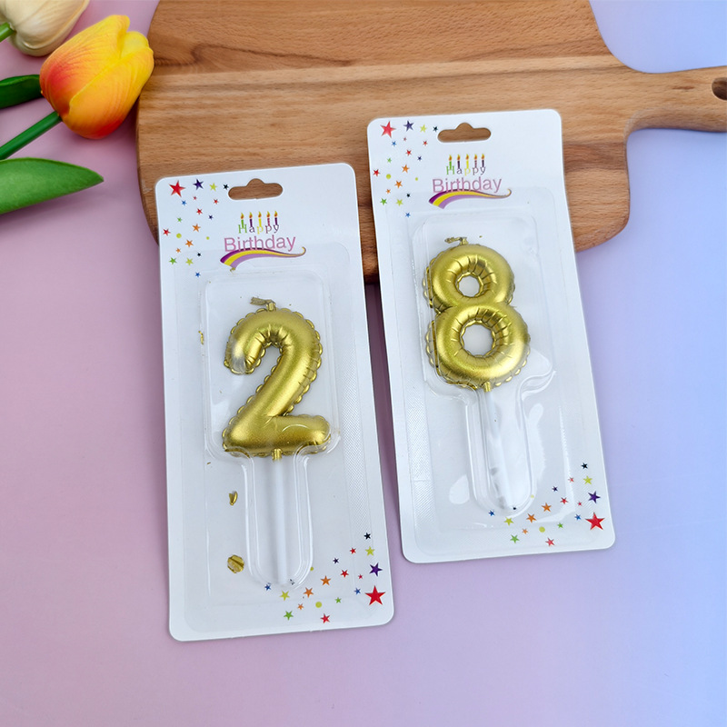 Nuevos productos de oro velas digitales modelado globos empaquetado por separado vela feliz cumpleaños pastel de cumpleaños vela digital