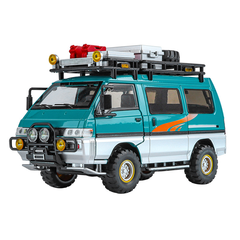 1: 24 Mitsubishi Delika modelo de aleación Echo sonido y luz al aire libre camping toddler juguetes adornos regalo