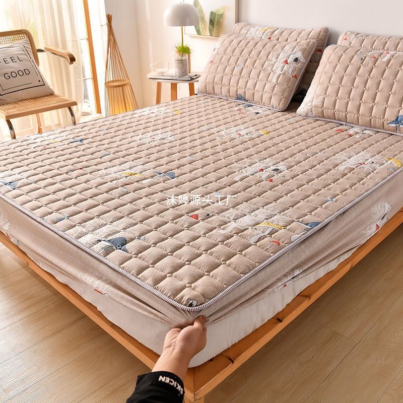 2025 Fitted Sheet with Quilted Thickened Mattress Cover Single Piece Mattress Protector Simmons Protective Cover Bed Cover Mattress Sheet Cover Lianyan