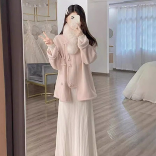 ����ʽ��ɫС���L����Ů�ﶬ��2024�¿�С���ӼӺ����L��ë�ش���