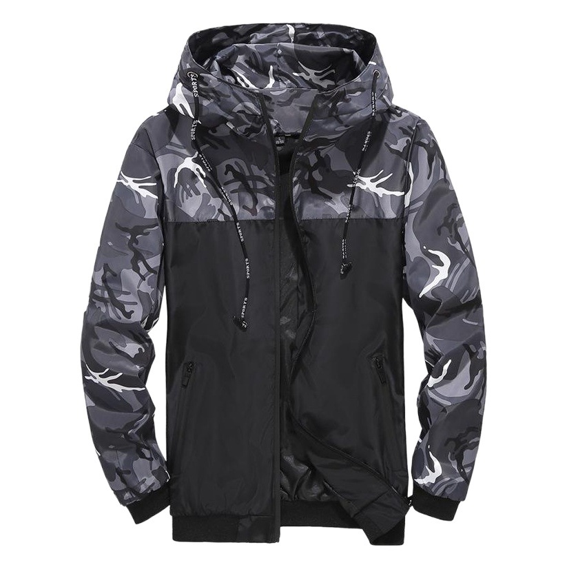 Chaqueta de comercio exterior de los hombres capa de camuflaje ropa de trabajo con capucha color a juego nueva juventud deseo transfronterizo Amazon logotipo fijo