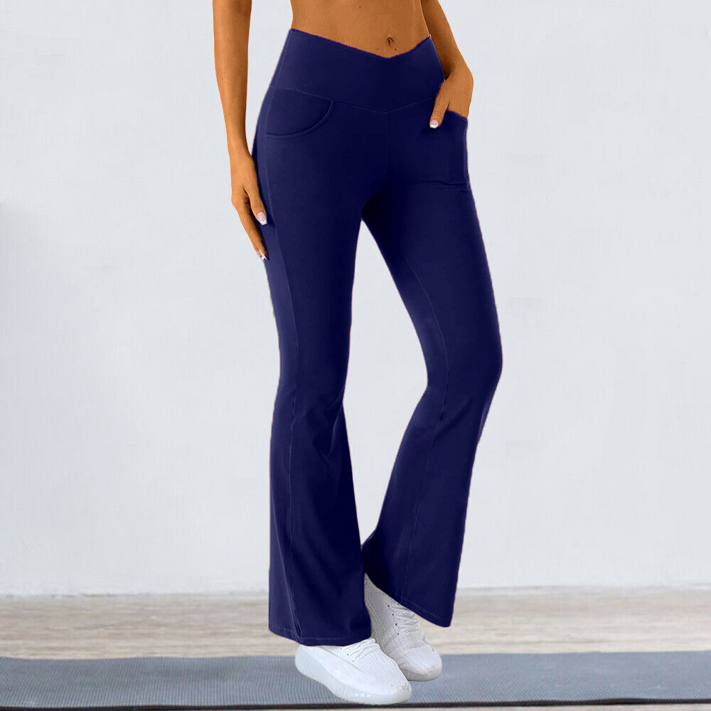 Spandex, Polyester Fabric Type Simple Style Sport Style Solid Color Spandex Polyester Active Bottoms Flared Pants Sweatpants
