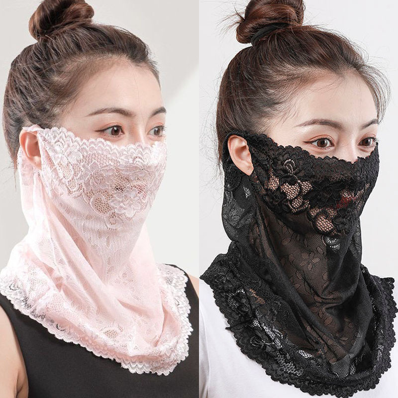 Sun Protection Veil, Neck Protection, Ice Silk Sunshade, Full Face Lace, Universal Outdoor Cycling Mask, Full Face Protection, Summer