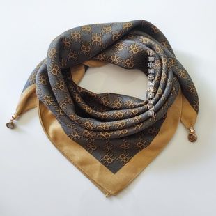New Style Suction-Buckle Twill Silk Cotton Feel Scarf, Neck Protector, Versatile and Warm, Fashionable and Elegant Artifact, Short Style for Women