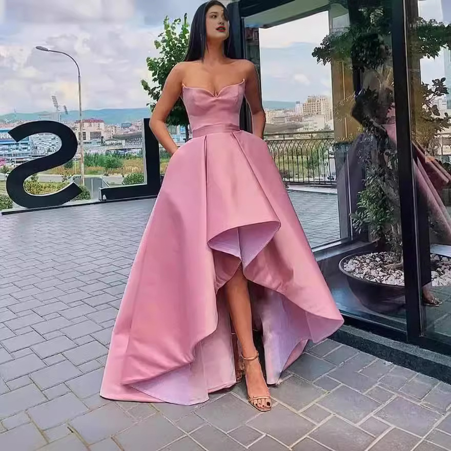 El Comercio exterior europeo y americano Amazon AliExpress deseo vestido de noche sexy tubo superior vestido de banquete simple Vestido de satén