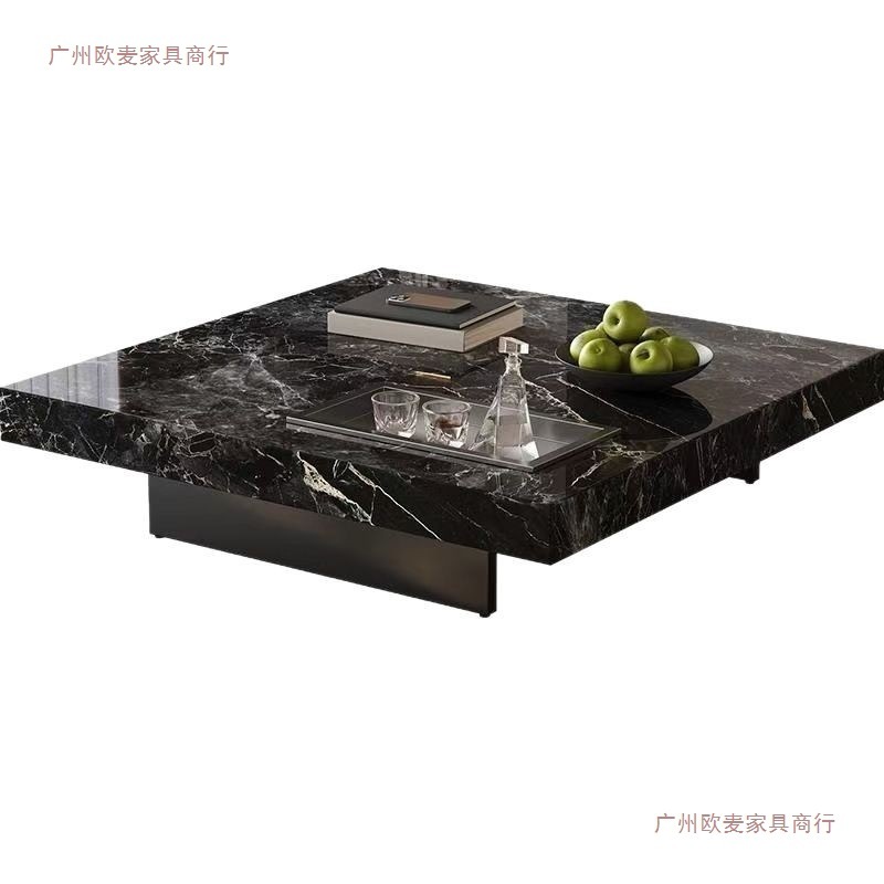 意式轻奢高级正方形方形岩板茶几简约客厅家用小户型现代极简新款|undefined