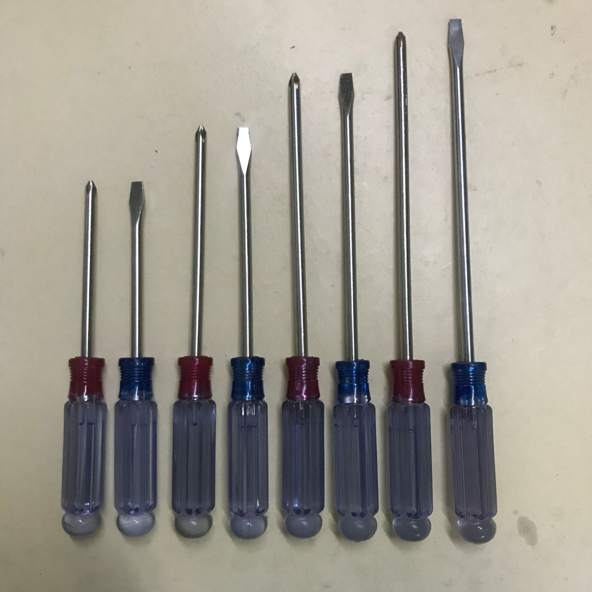 Fabricante de cristal lote destornillador transparente destornillador azul destornillador barato destornillador Cruz