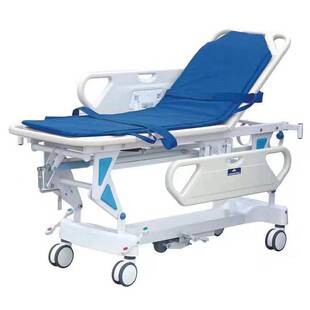 Medical thickened emergency orthopedic ABS transfer car two guardrails gastroscopy bed transfer flat car cart
