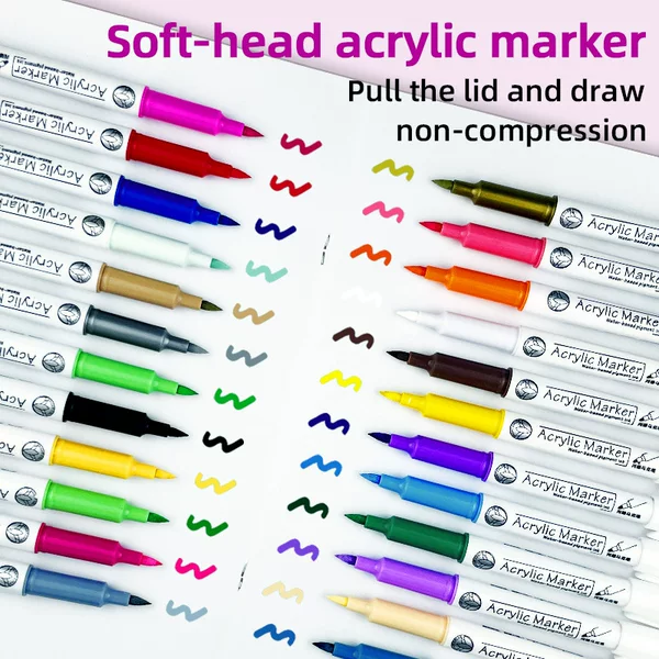 Cross-border for soft head acrylic marker 24 color DIY art graffiti painting drawing acrylic pigment marker