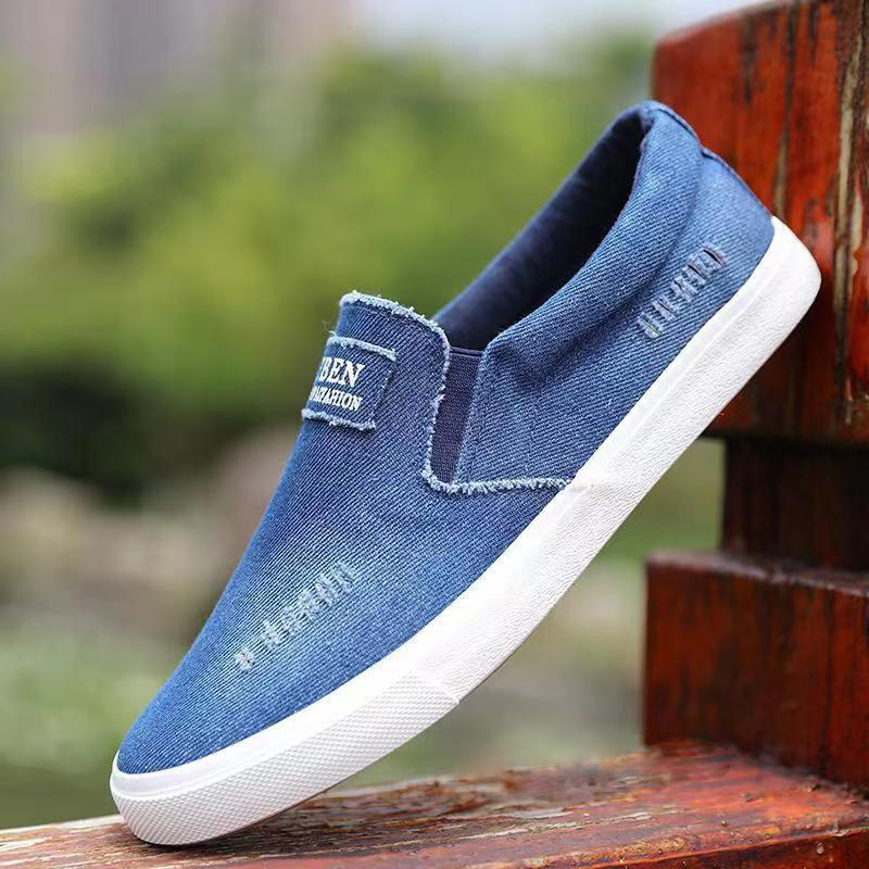 Zapatos de hombre con suela de tendón zapatos de lona slip-on plus tamaño verano transpirable zapatos de tablero casual de los hombres viejos zapatos de tela de Beijing
