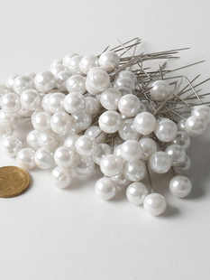 Fine stainless steel pearl needle bead pin positioning pin total length 6.5cm large bead 10mm100 Pack