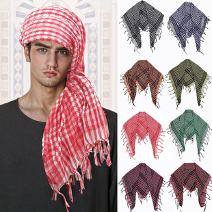 Cross-border New Arabian Turban Thin Field Square Scarf Shawl High-grade Wind-proof Sand-proof Warm Scarf