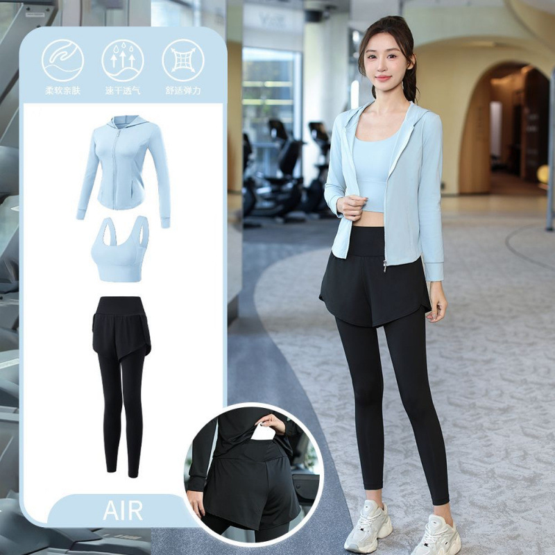 Juego de carrera para mujeres primavera y otoño principiantes de verano yoga deportivo rápido ropa seca trajes transpirables comercio exterior al por mayor
