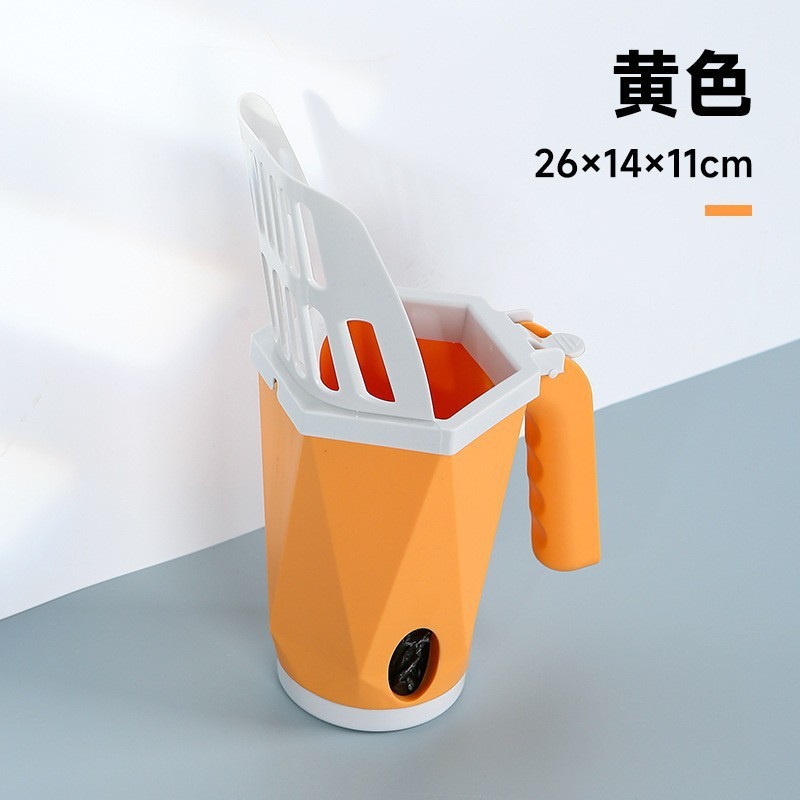 Una sola pala de arena de gato conjunto portátil mascota al por mayor pala de arena de gato entrega un rollo de bolsa de basura degradable personalizada