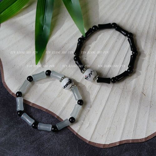 Bamboo bracelet for women, high-end couple's bracelet, ceramic bracelet, student braided women's rope, women's niche accessories