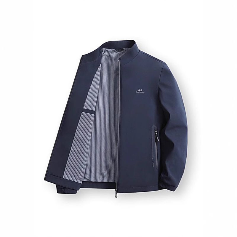 Spring and Autumn New Middle-Aged Men's Business Casual Stand Collar Jackets Middle-Aged and Elderly Men's Light Luxury Tops Dad Jackets Spring and Autumn New Middle-Aged Men's Business Casual Stand Collar Jackets Middle-Aged and Elderly Men's Light Luxury Tops Dad Jackets