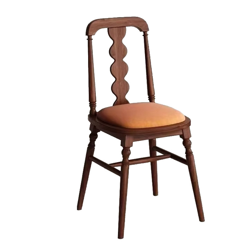 Silla de comedor francesa retro silla de madera maciza silla de respaldo silla de mesa de comedor americana silla de diseño silla de comedor