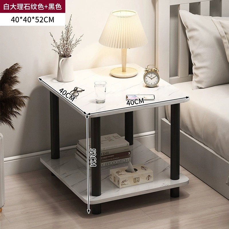 Mesa de cabecera para alquiler de habitaciones, mesa de té moderna y simple, mesa pequeña, dormitorio simple, pequeño estante de cabecera.