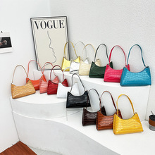 上新小众流行腋下包包女日系新款潮时尚鳄鱼纹同款百搭单肩法棍包