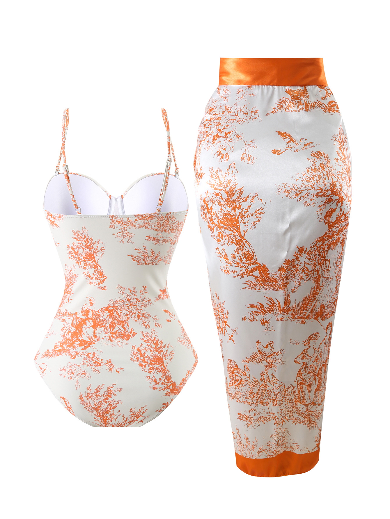 GraceChic 2024 European And American One-Piece Sexy Tight-Fitting Export Cross-Border Swimsuit High-End Beach Set_voghion.com