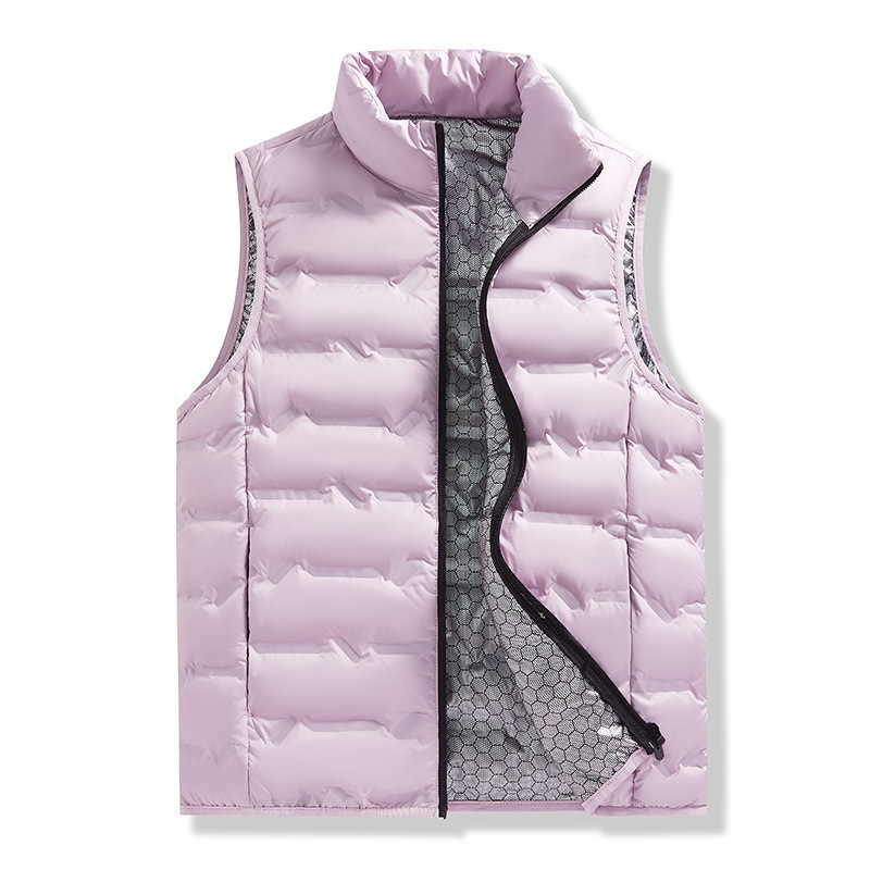 Cross-border wholesale graphene light down vest for men and women autumn and winter 80 white duck down warm collar waistcoat large
